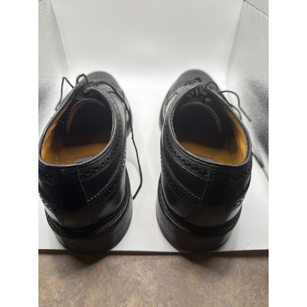 Florsheim Imperial Mens Black Pebble Grain Leather Longwing Brogue Derby Shoes
